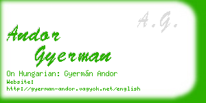 andor gyerman business card